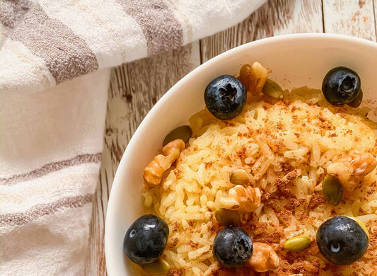 Turmeric Coconut Breakfast Rice Bowl with @simplyhann_