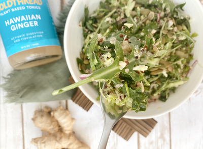 Cruciferous Quinoa Salad with Hawaiian Ginger Dressing with @creamofthekale