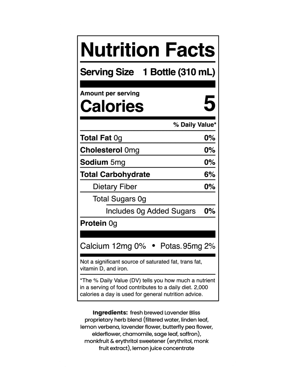 Goldthread Turmeric Radiance Tonic nutrition label