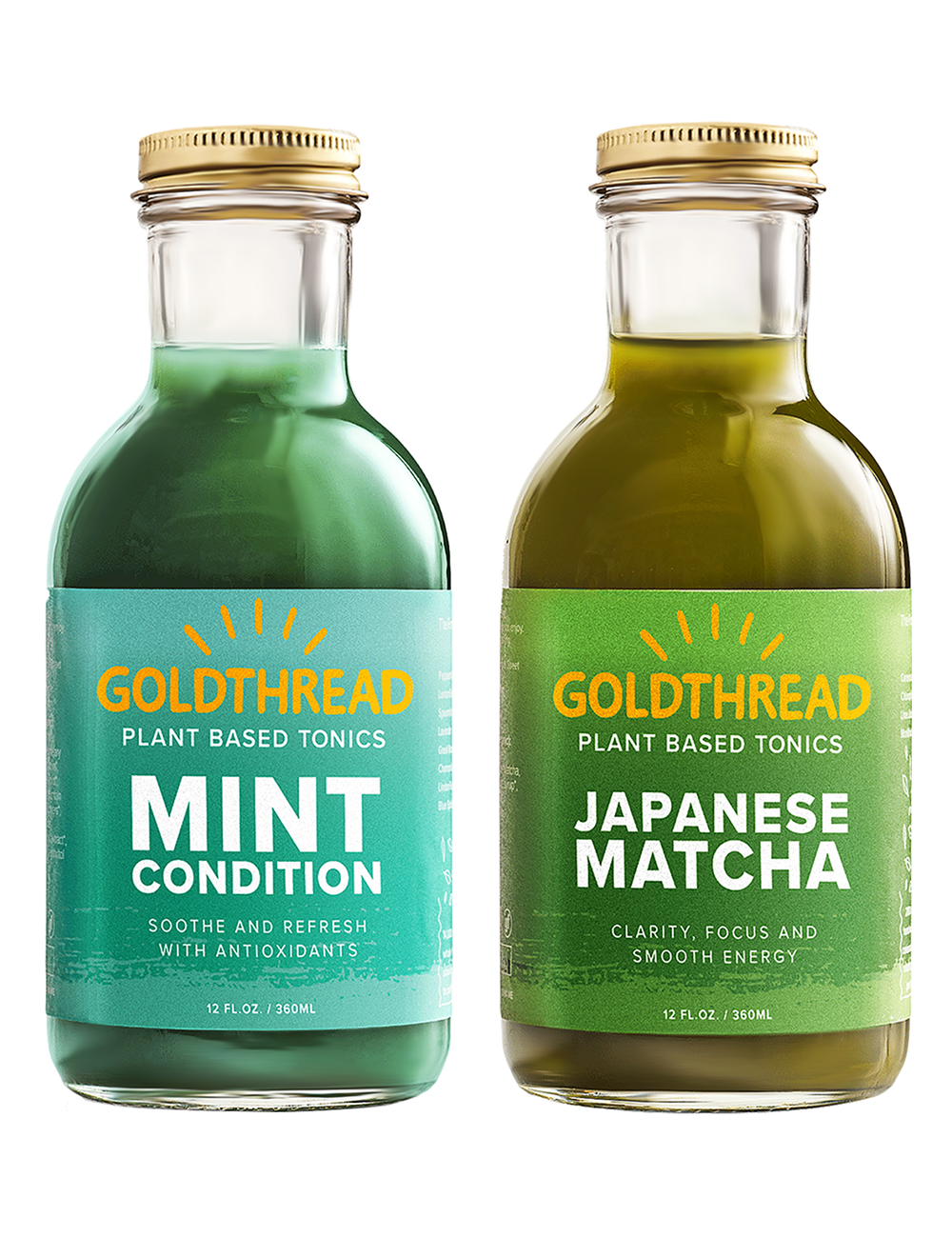 Goldthread Mint Condition and Japanese Matcha tonics front of pack view