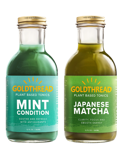 Goldthread Mint Condition and Japanese Matcha tonics front of pack view