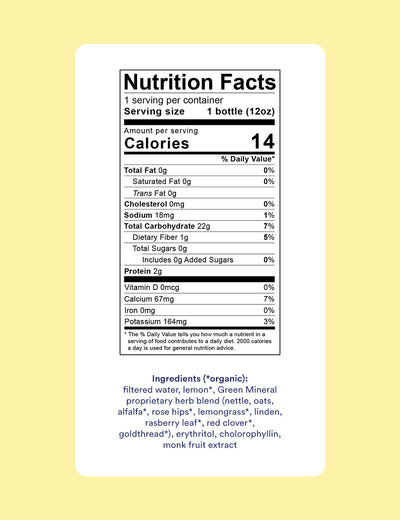 Goldthread Green Minerals Tonic nutrition label